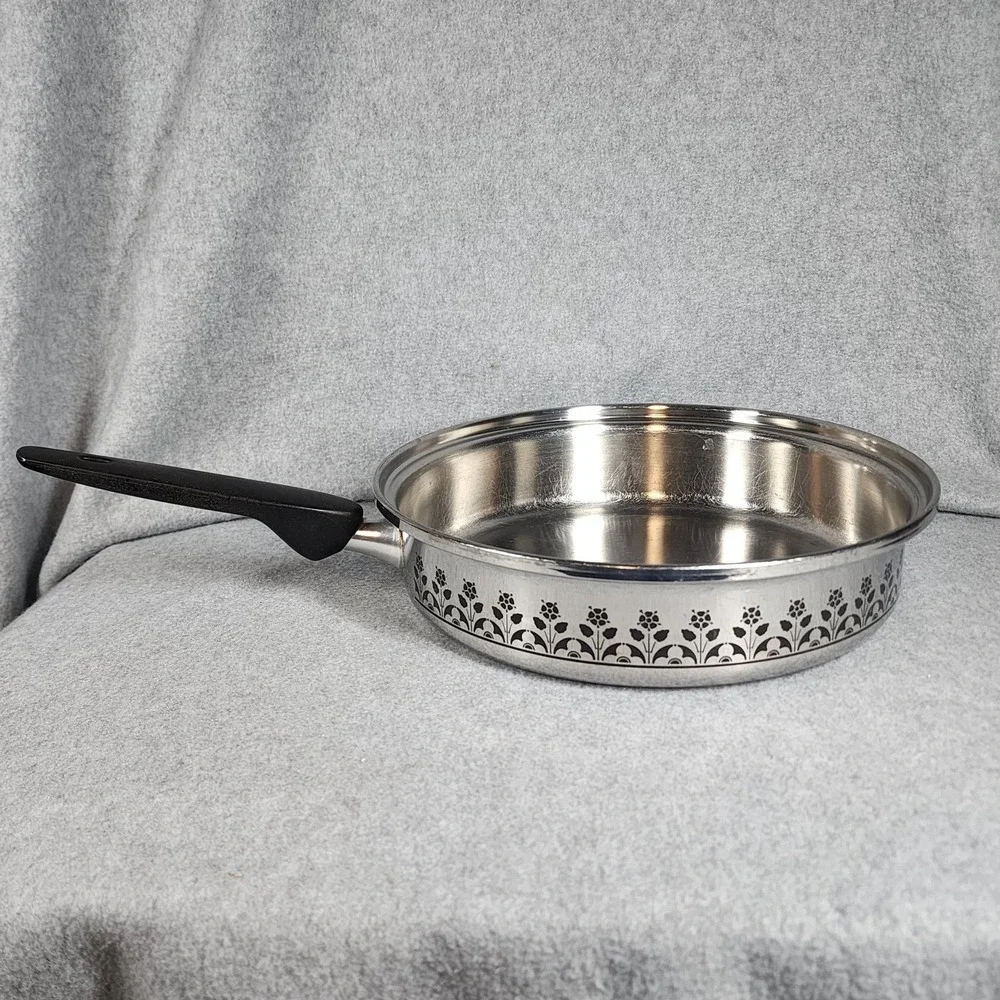 Vintage Regal 18-8 3Ply Floral Design Stainless Steel Cookware Set 5 USA